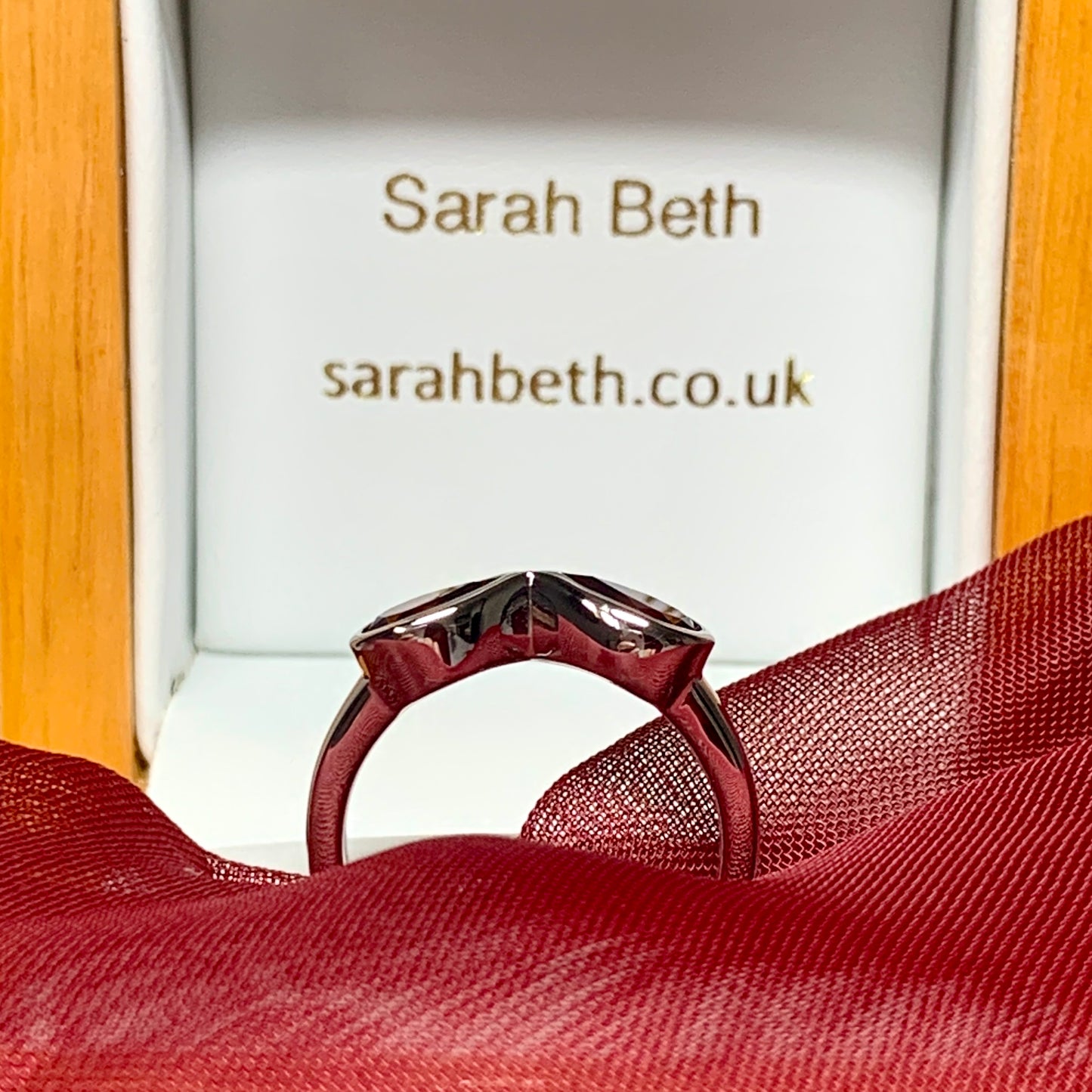 Double pear shaped real red garnet sterling silver fancy dress cocktail ring
