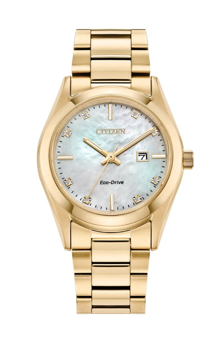 EW2702-59D Ladies Citizen Eco Drive Yellow Gold Plated Bracelet