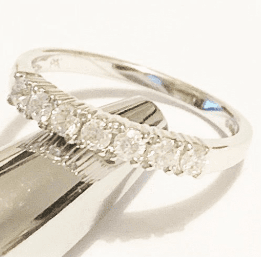 Claw Set Eternity Ring Diamond White Gold 33 Points