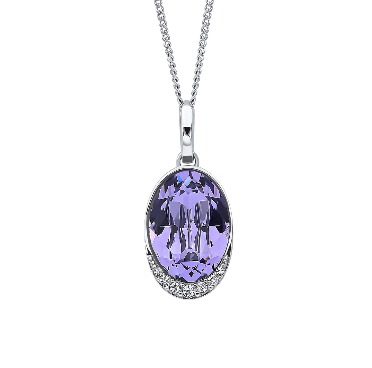 Fiorelli purple tanzanite coloured crystal oval necklace