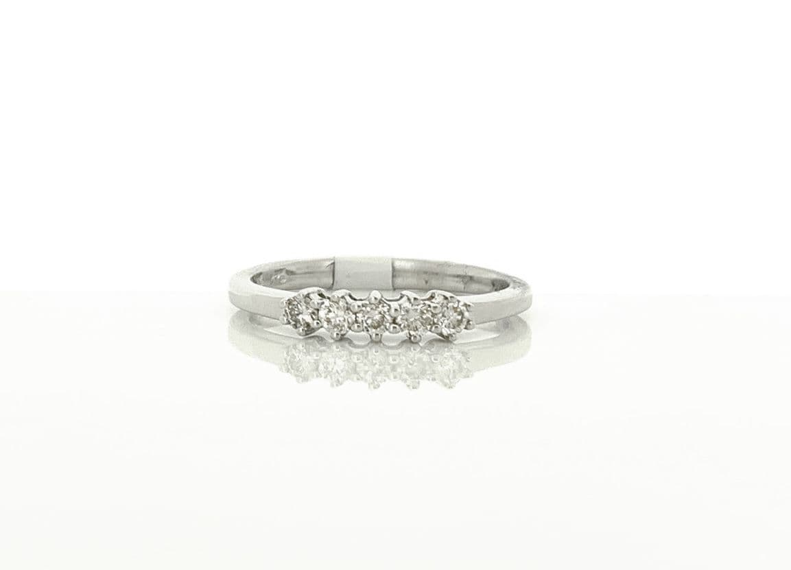 Five Stone Claw Set Eternity Ring Diamond White Gold 23 Points