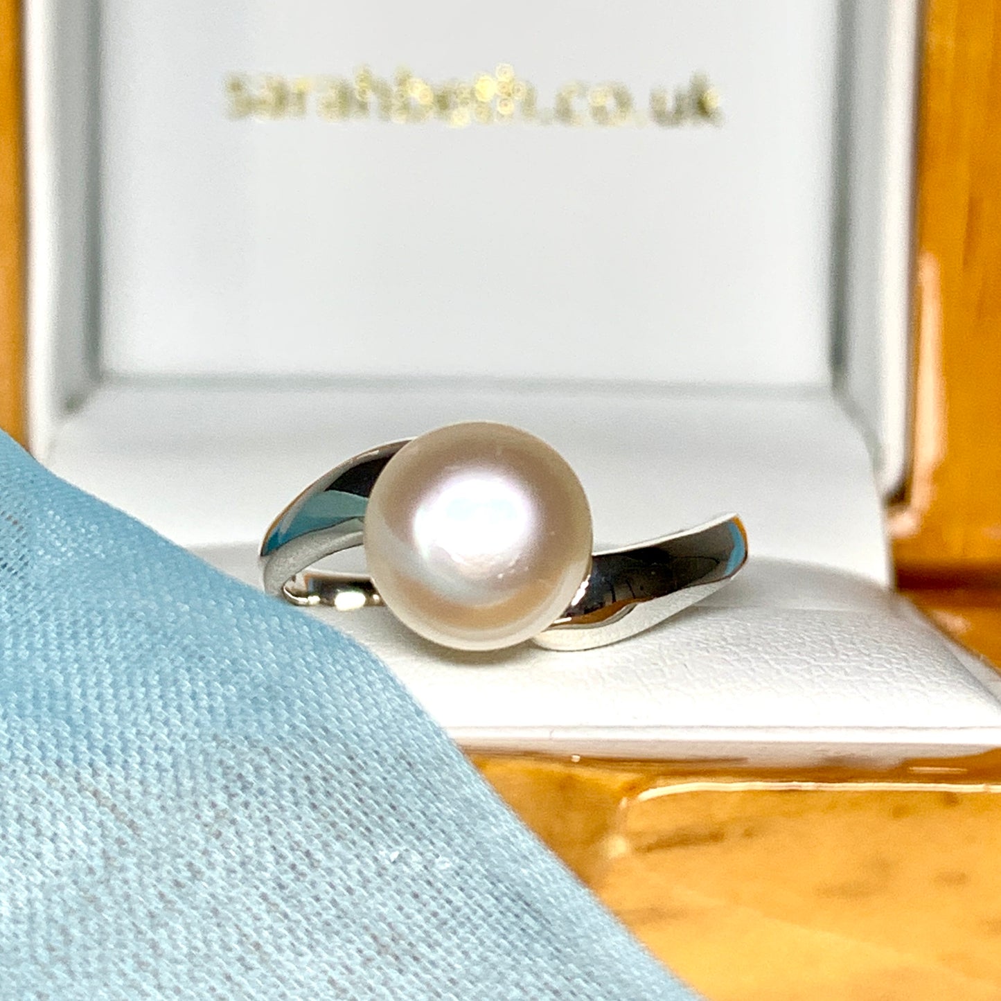 Freshwater cultured pearl round swirl twisted dress ring sterling silver