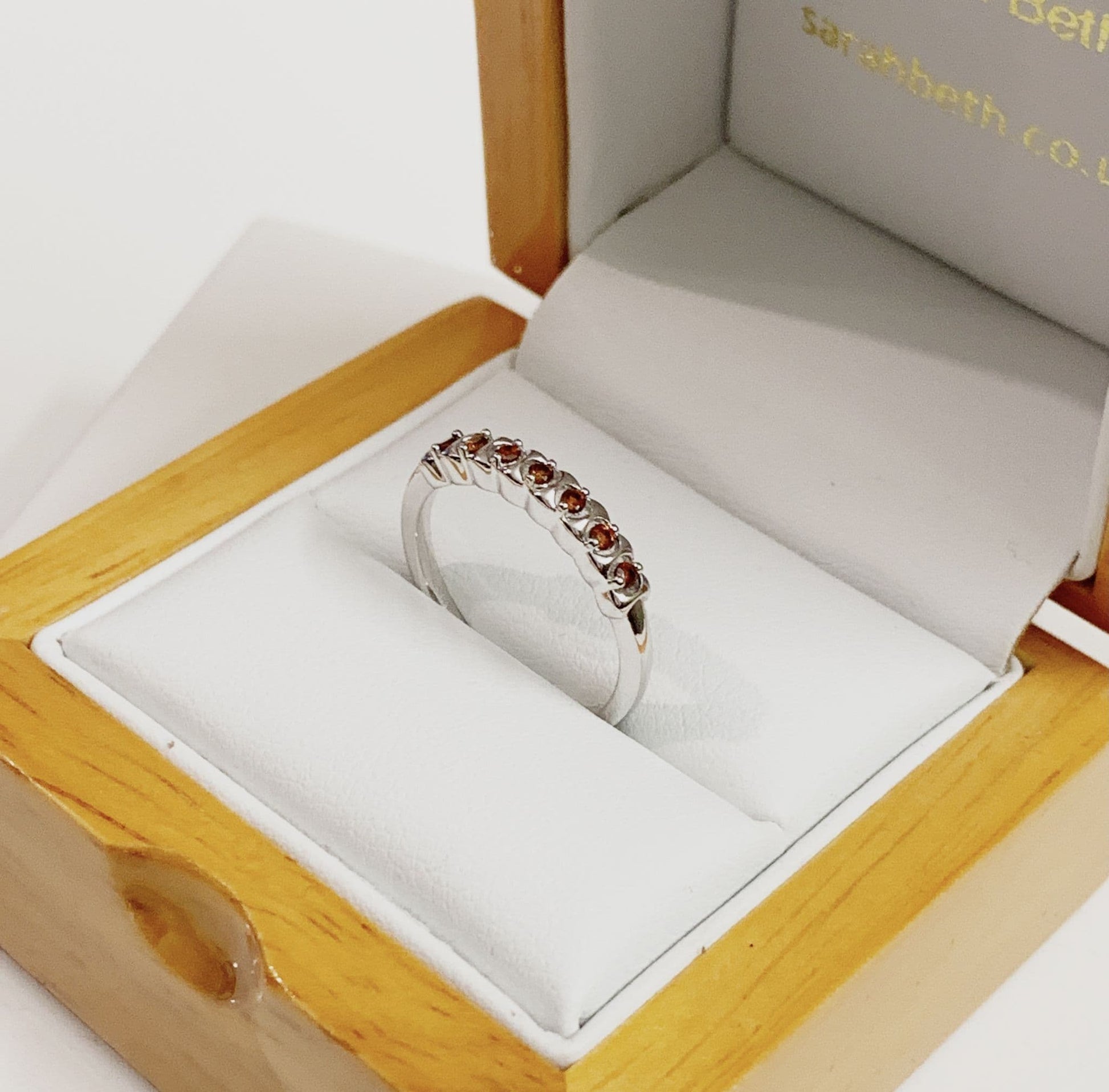 Garnet Eternity Ring White Gold