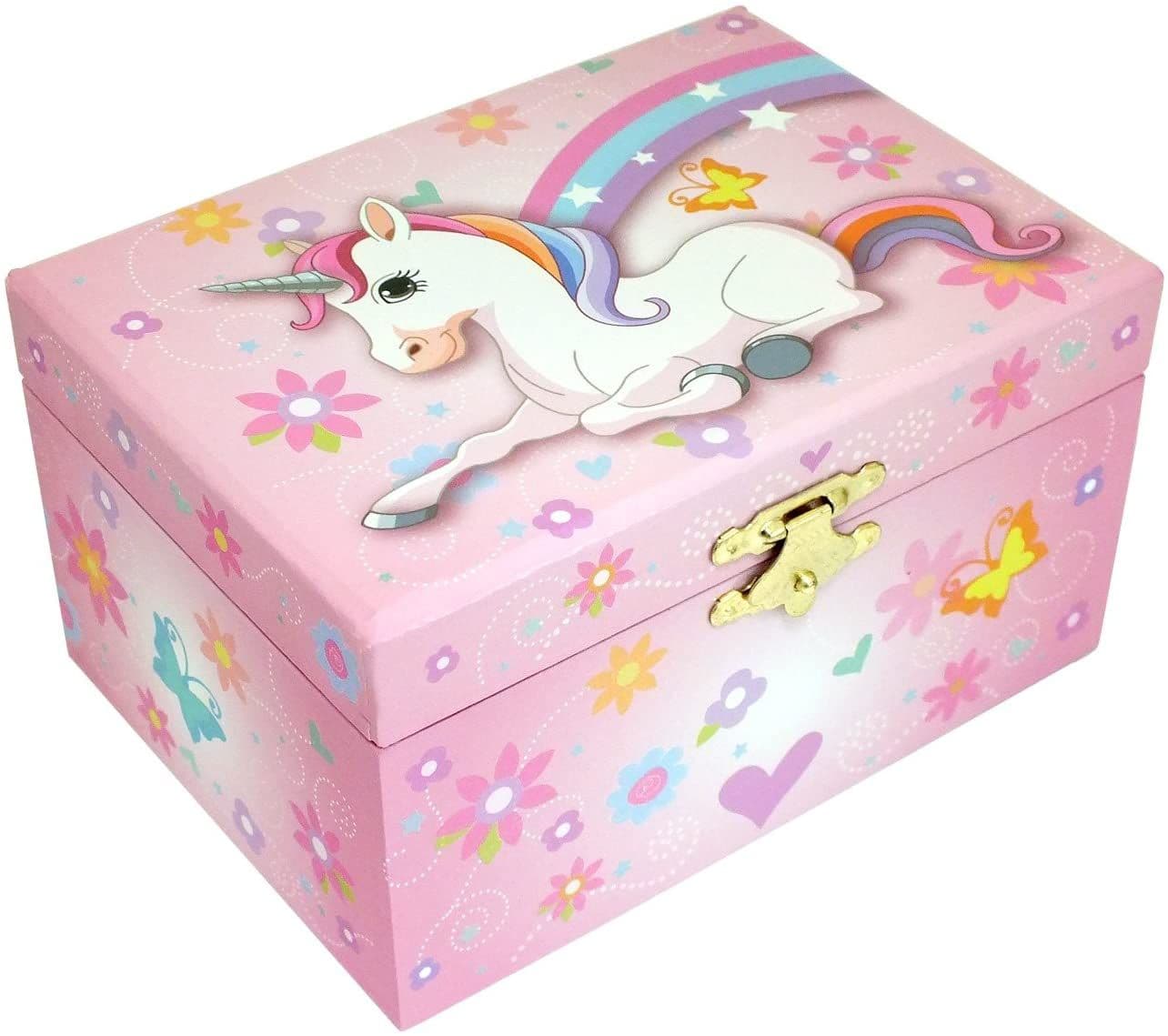 Girls Ballerina Pink Unicorn Musical Jewellery Box