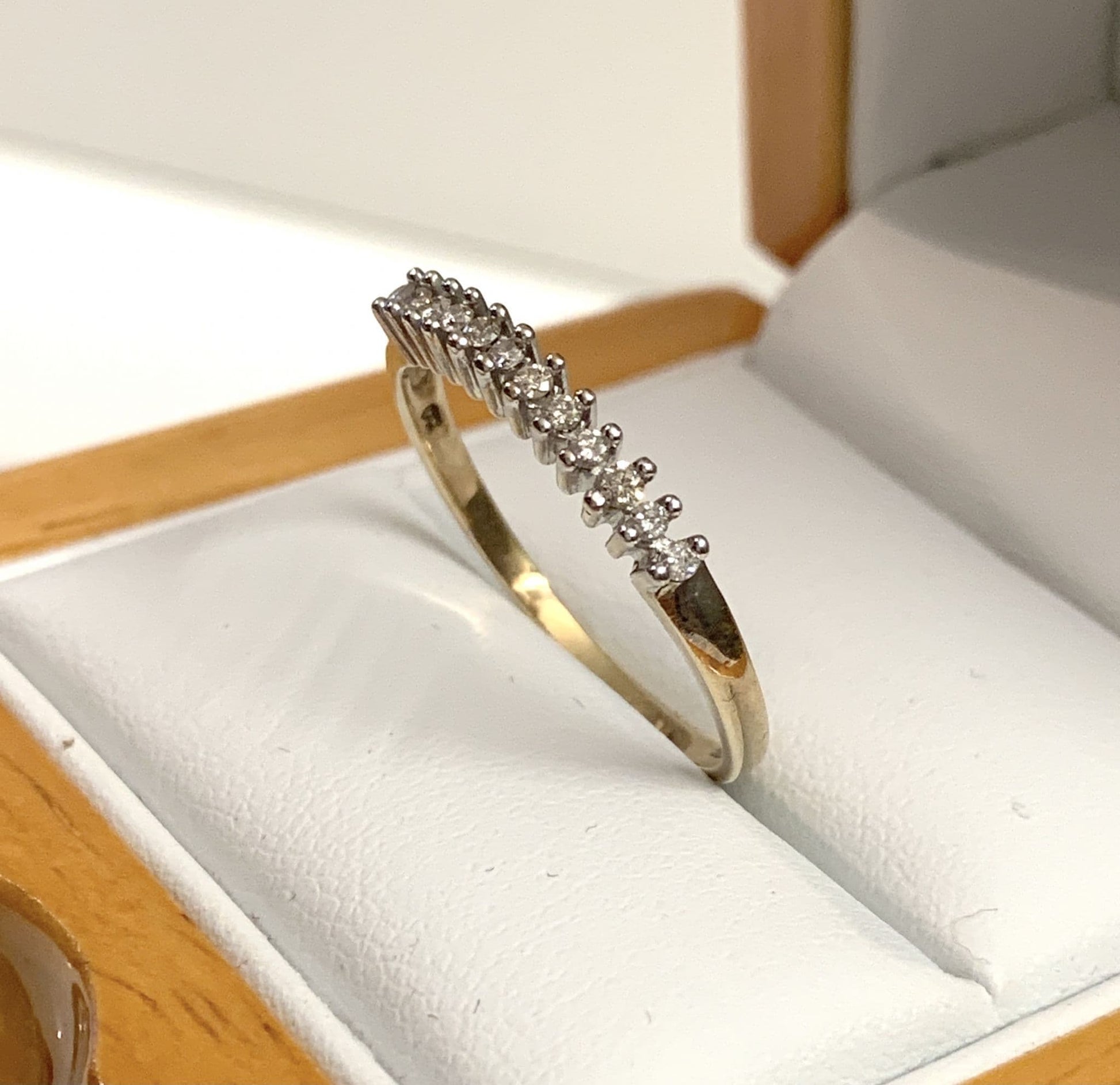 Yellow Gold Diamond Eternity Ring Claw Set 15 Points