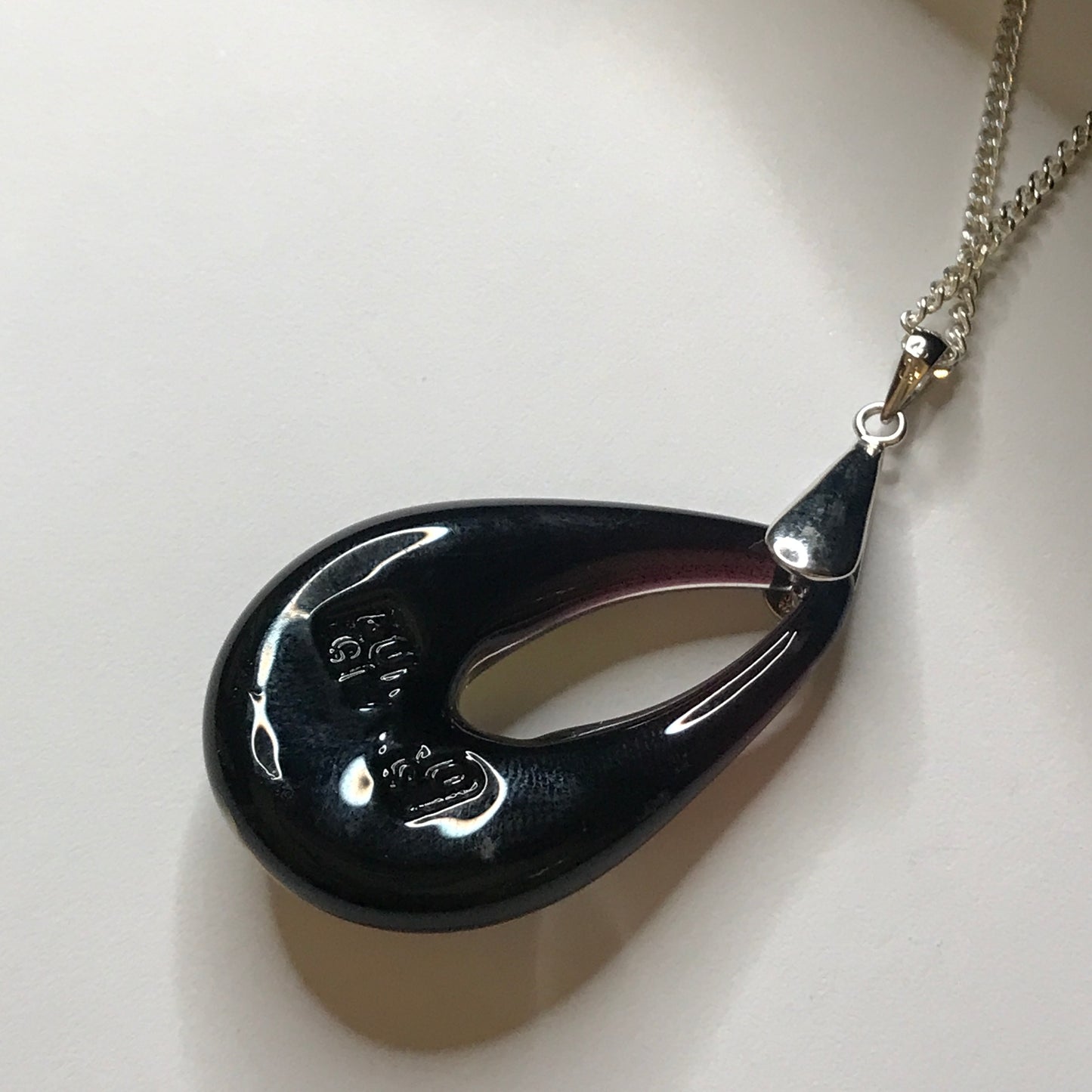 Golden Real Murano glass necklace rose design tear drop pendant sterling silver Genuine Murano Glass stampAC