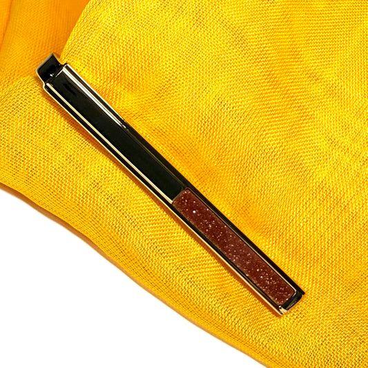 Goldstone gold plated tie bar clip slide