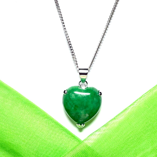 Real green jade necklace in a teardrop or pear shaped, a timeless designed pendant with a chain included