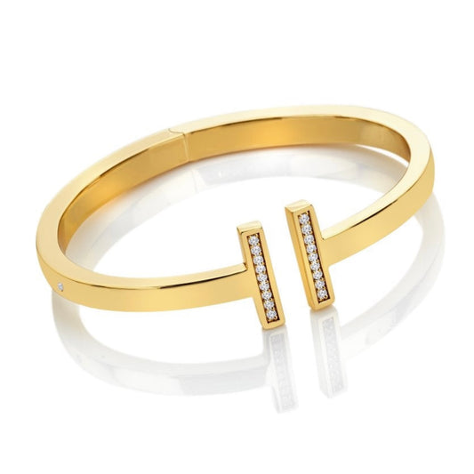 HD X TG T-Bar Bangle Hot Diamonds yellow gold plated sterling silver Tasha Ghouri