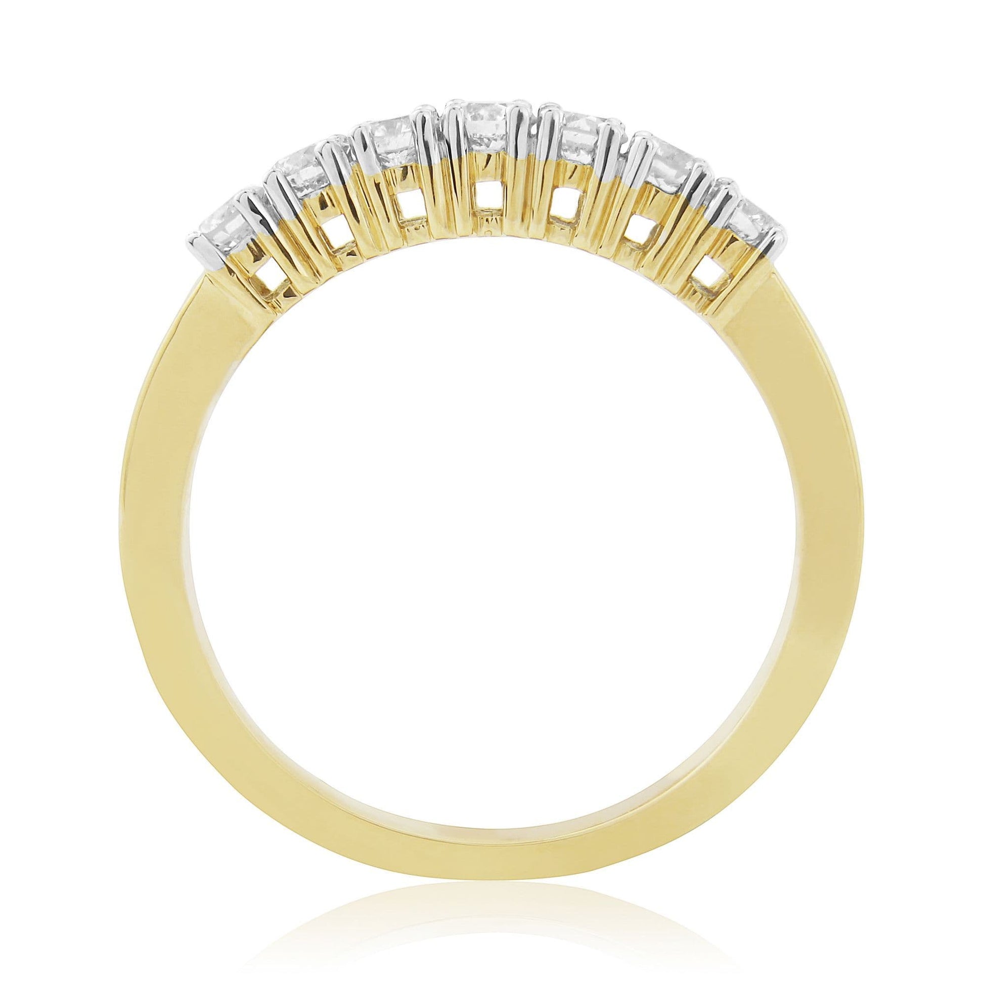 Half Carat Yellow Gold Diamond Eternity Ring Claw SetTing