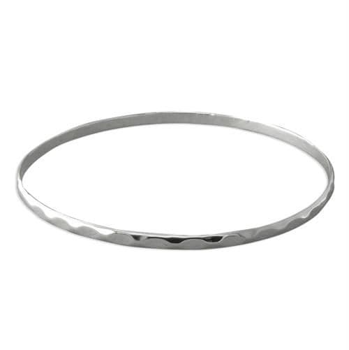 Hammered Slave Bangle Sterling Silver