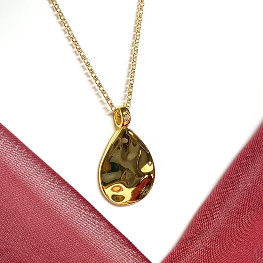 Beaten sterling silver gilt real diamond set necklace pendant