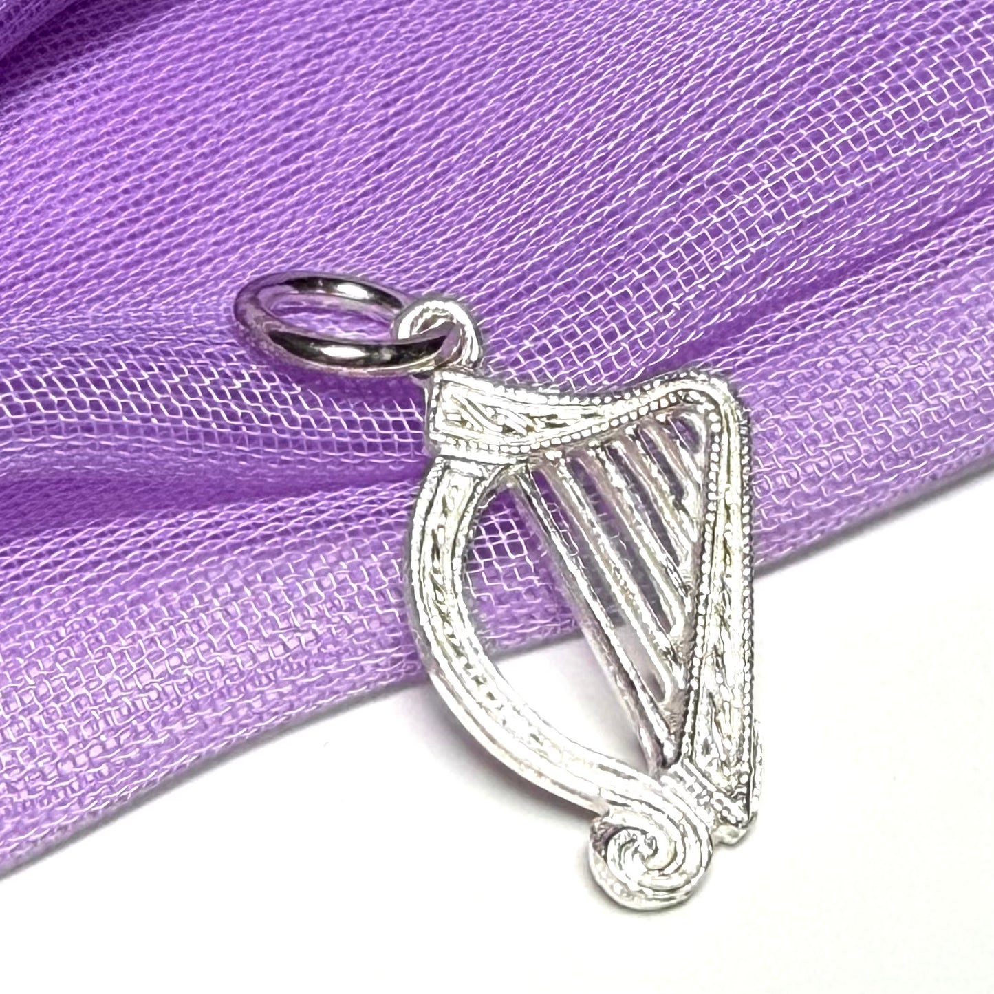 Harp Charm Sterling Silver