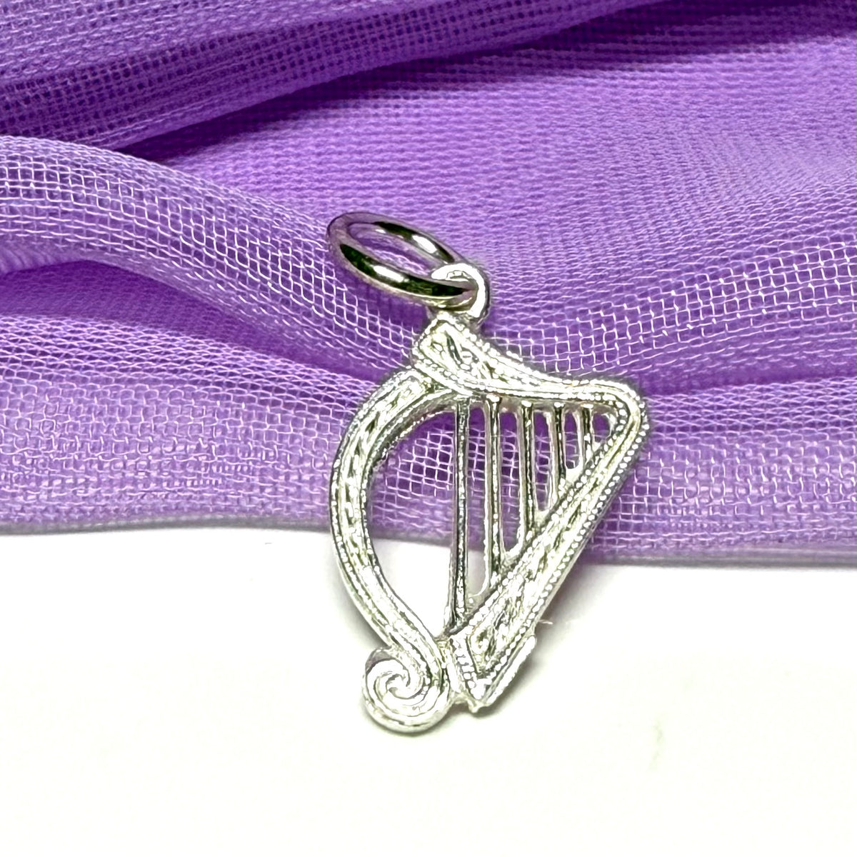 Harp Charm Sterling Silver