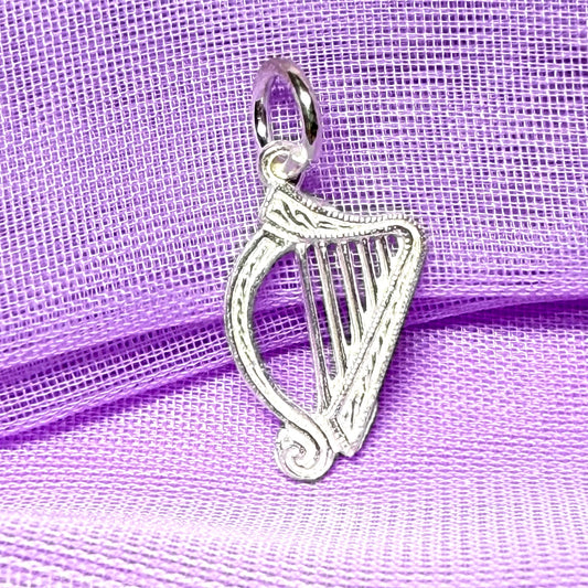 Harp Charm Sterling Silver