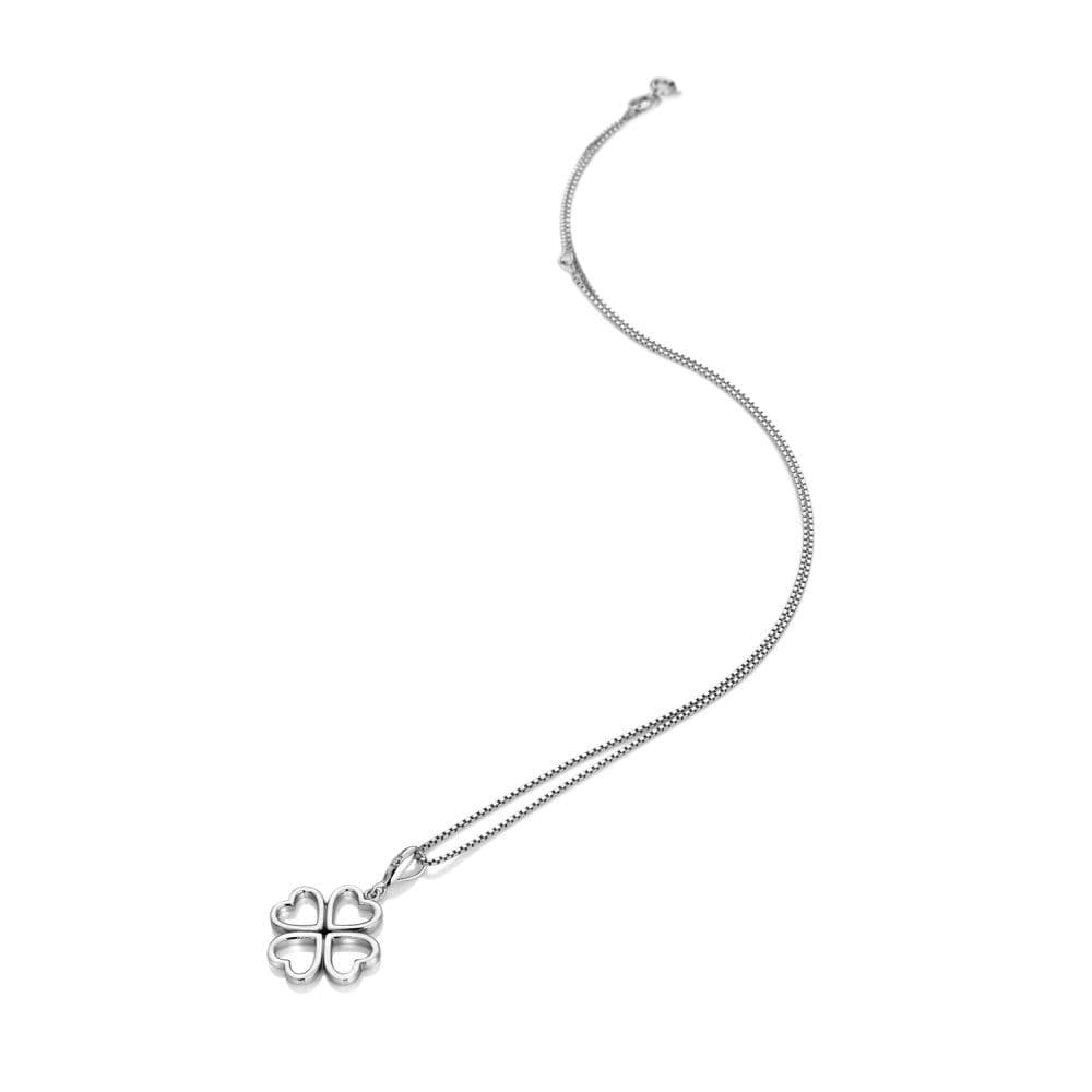 Hot Diamonds Heart Shamrock Sterling Silver Lucky In love Necklace Pendant