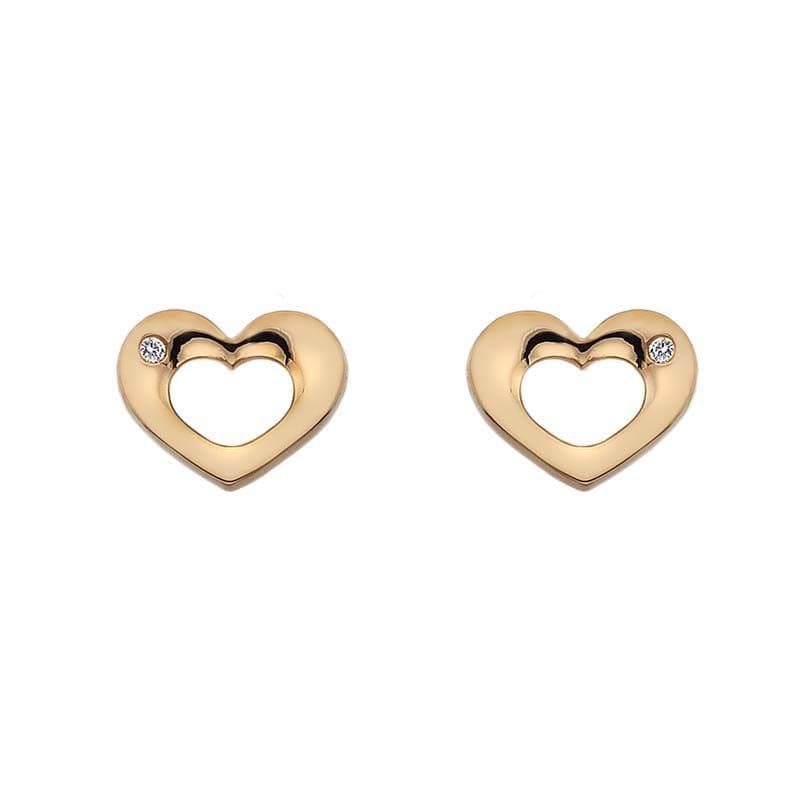 Hot Diamonds Rose Gold Plated Sterling Silver Emerge Open Heart Earrings DE435