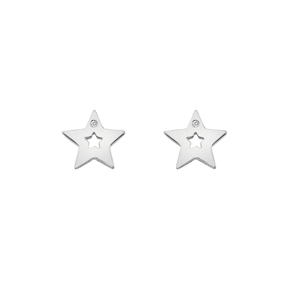 Hot Diamonds Sterling Silver Diamond Amulet Star Stud Earrings DE587