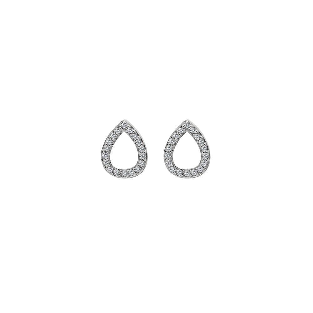 Hot Diamonds Sterling Silver Striking Teardrop Stud Earrings DE555