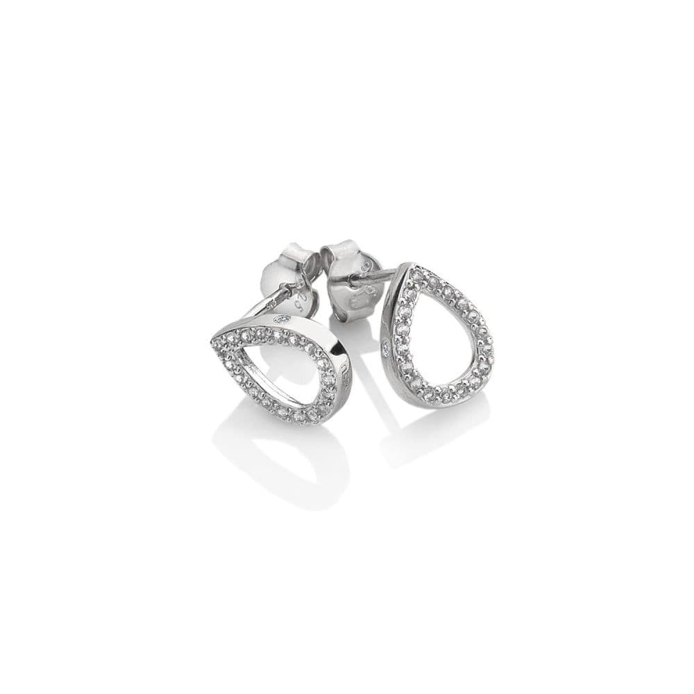 Hot Diamonds Sterling Silver Striking Teardrop Stud Earrings DE555