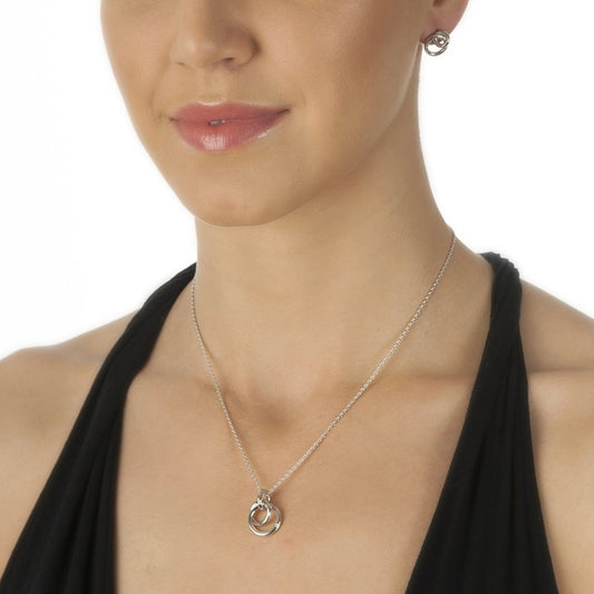 Hot Diamonds sterling silver eternity interlocking round drop earrings