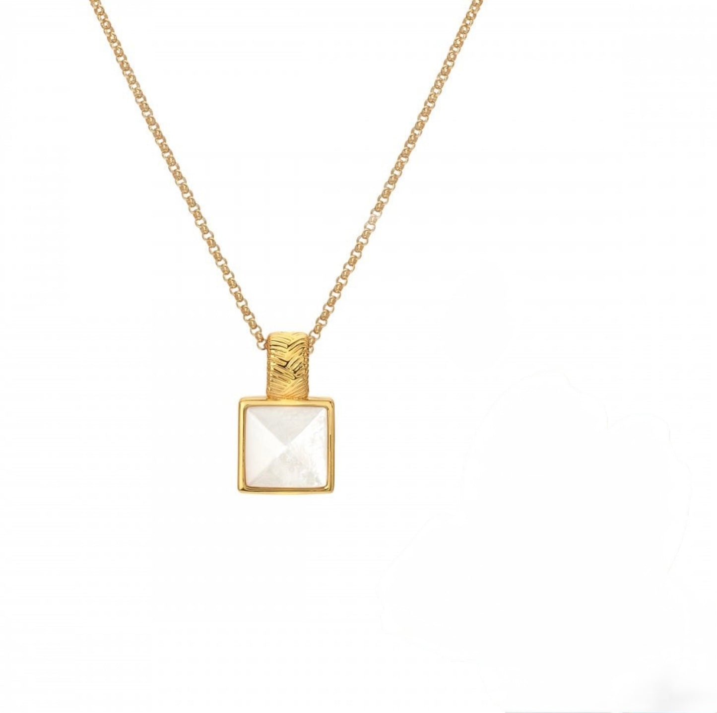 Hot Diamonds Mother of Pearl drop necklace HDX JJ Revive yellow gold plated sterling silver pendant