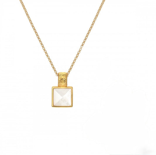 Hot Diamonds Mother of Pearl drop necklace HDX JJ Revive yellow gold plated sterling silver pendant