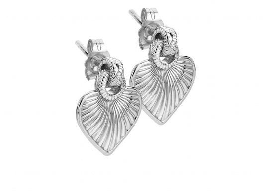 Hot Diamonds earrings sterling silver Essence diamond set heart shaped stud dropped