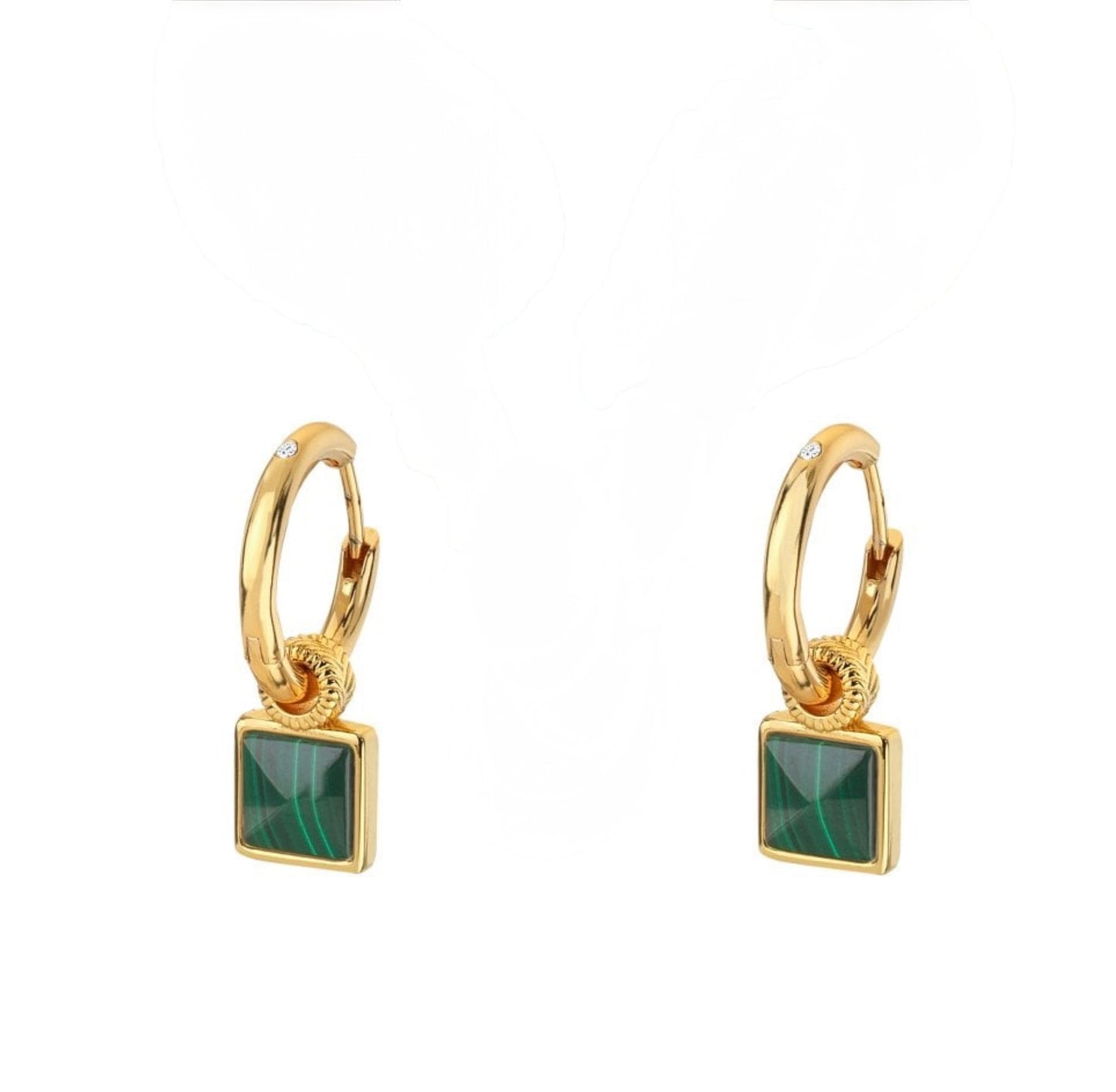 Hot Diamonds green agate drop earrings HDX JJ Revive yellow gold plated sterling silver