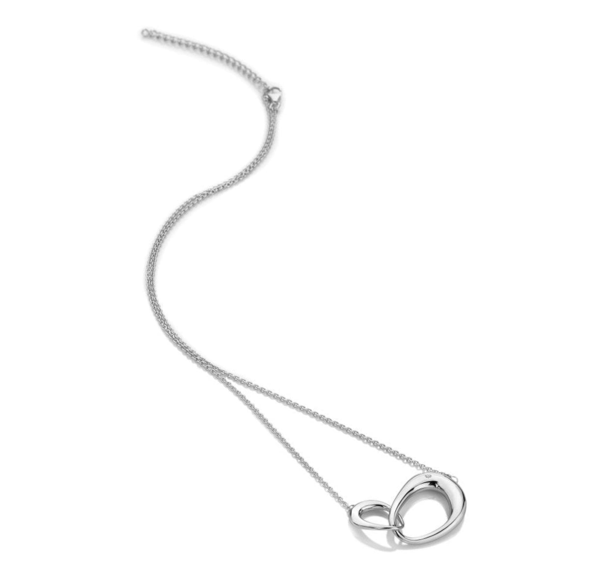 Hot Diamonds necklace sterling silver Sleek drop double oval diamond set pendant DN211