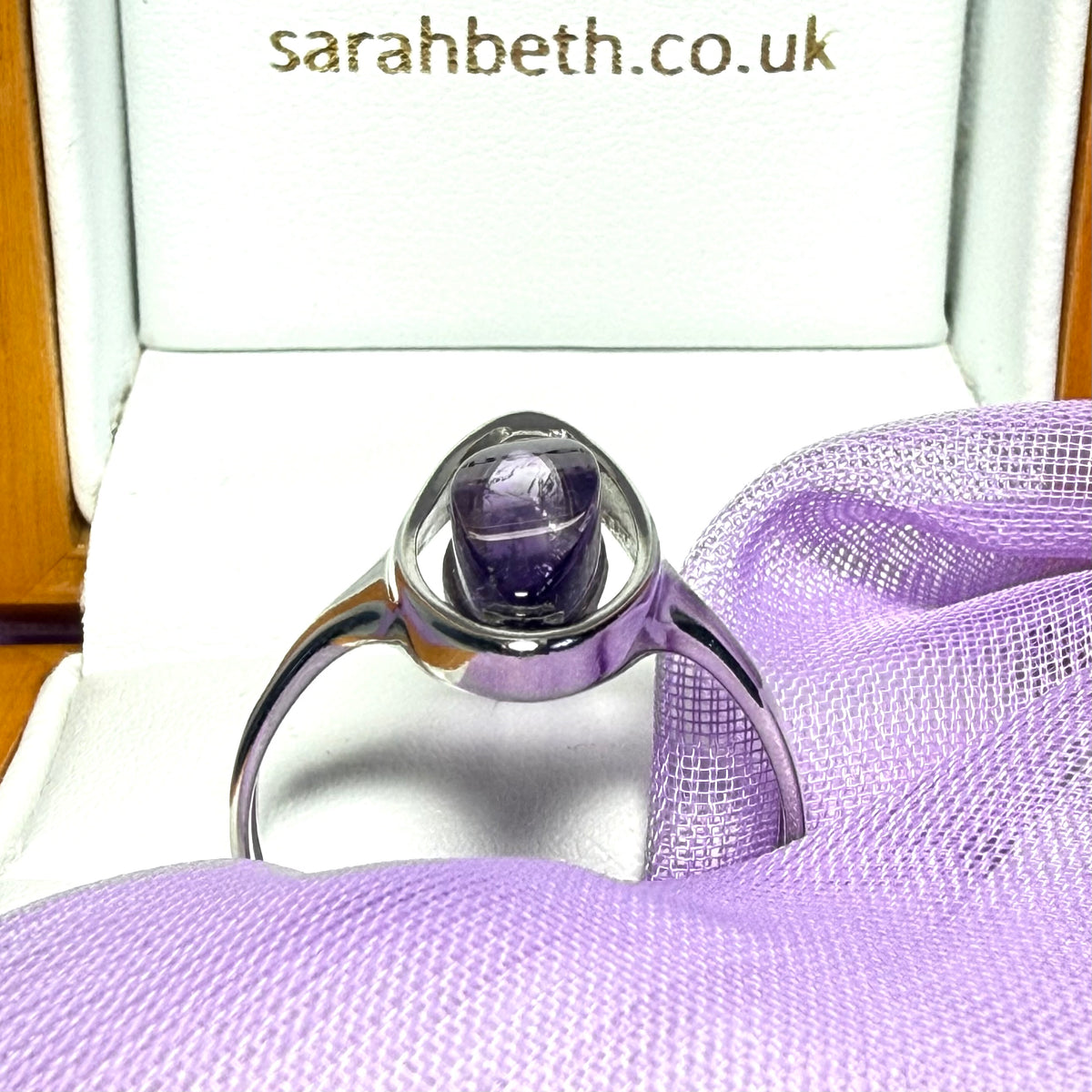 Marquise amethyst sterling silver fancy dress cocktail ring