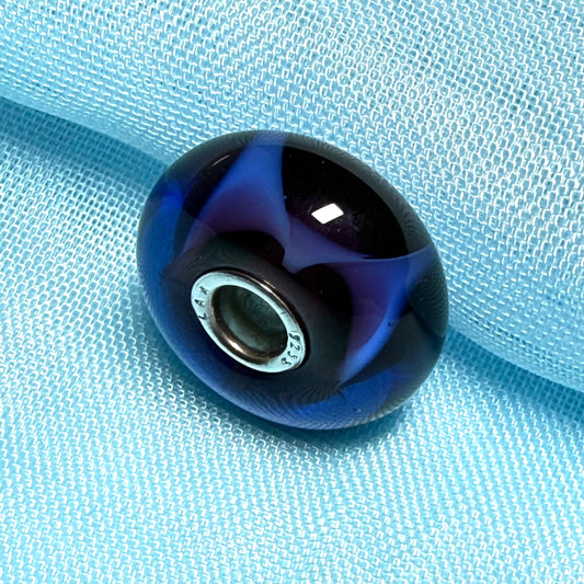 Blue wavy Unique Trollbeads