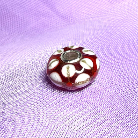 Pink dotted glass Unique Trollbeads