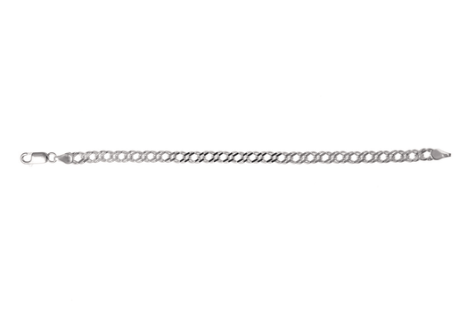 Ladies Solid Sterling Silver Fancy Double Curb Link Bracelet