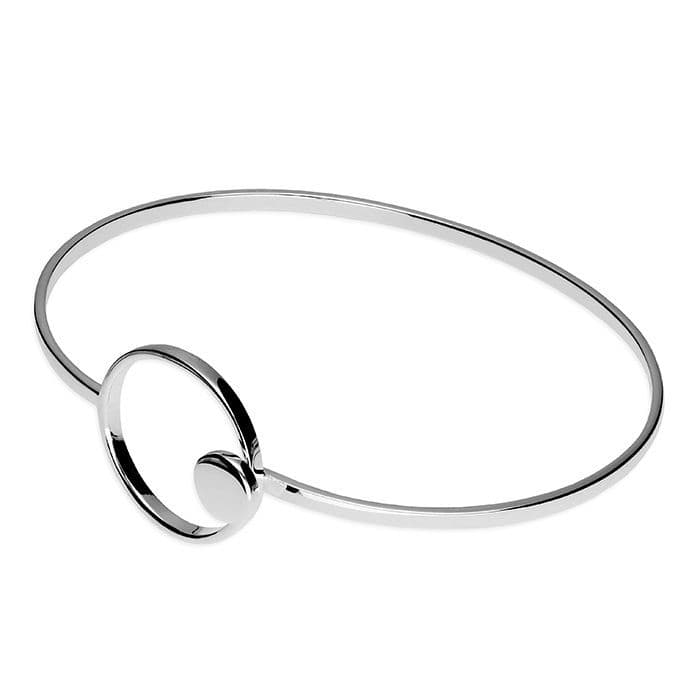 Ladies Sterling Silver Circle Hooked Bangle