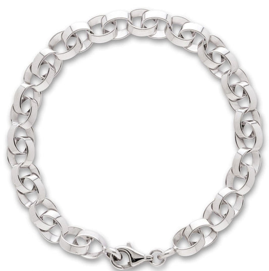 Ladies Sterling Silver Fancy Belcher Link Bracelet