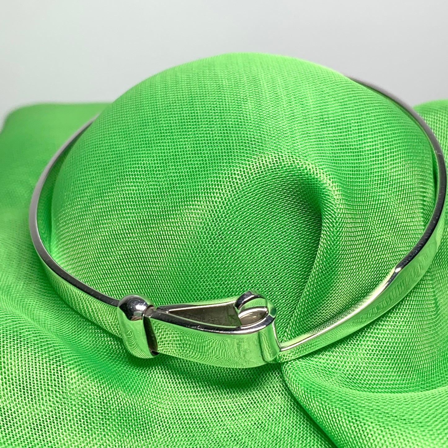 Ladies Sterling Silver Fancy Loop Hook Bangle