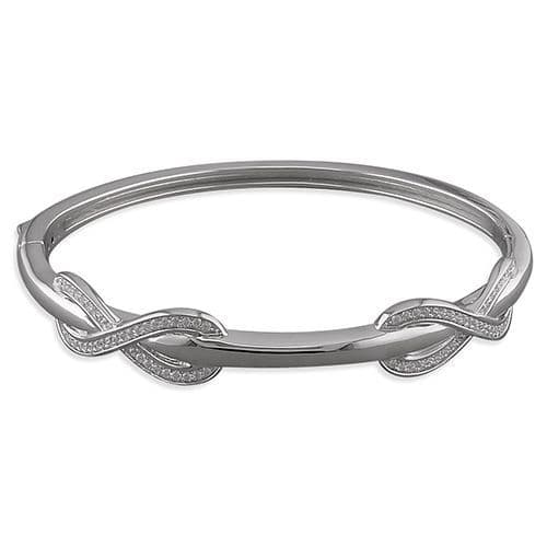 Ladies Sterling Silver Infinity Cubic Zirconia Bangle