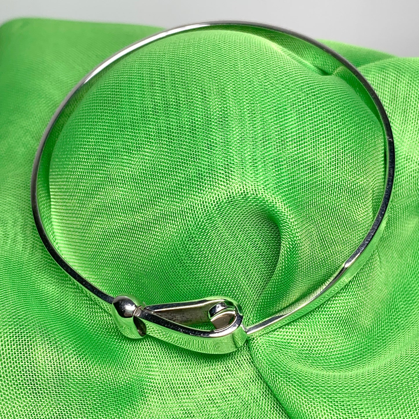 Ladies Sterling Silver Fancy Loop Hook Bangle