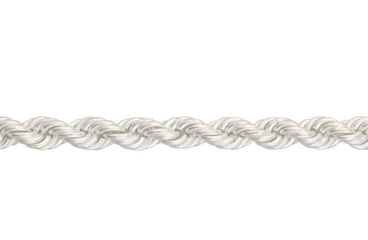 Ladies Sterling Silver Solid Large Heavy Rope Bracelet