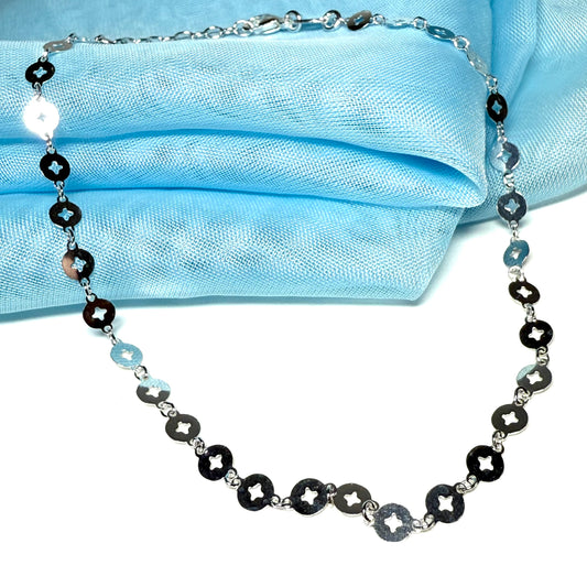 Ladies bracelet fancy round shaped sterling silver