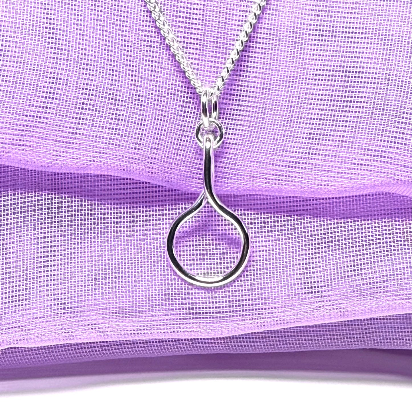 Ladies solid drop necklace fancy open link twisted pendant sterling silver