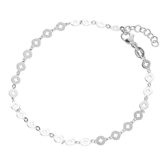 Ladies bracelet fancy round shaped sterling silver
