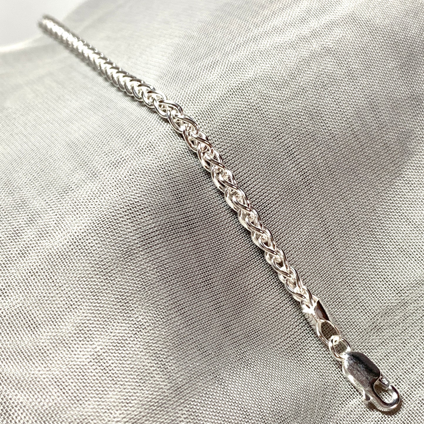 Ladies sterling silver spiga bracelet