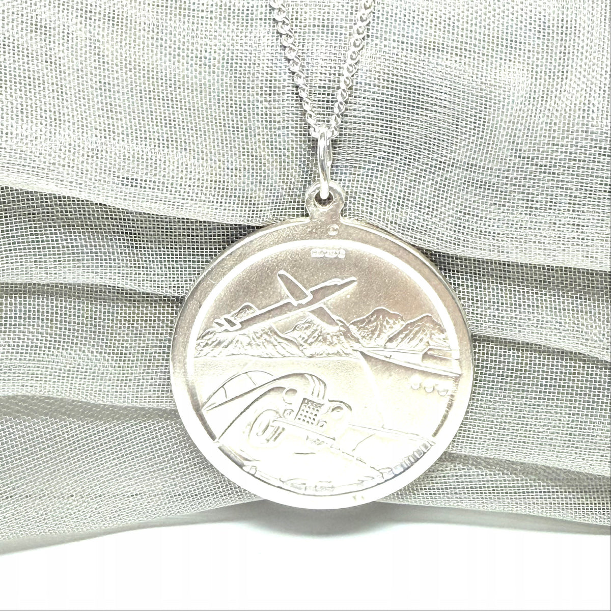Large 30 mm Round Sterling Silver Double Sided St. Christopher