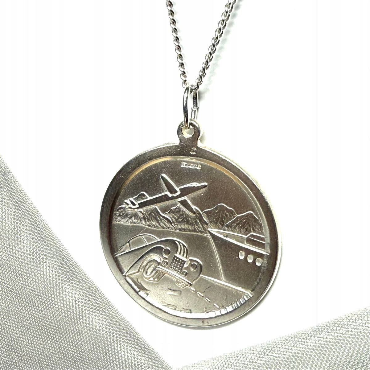 Large 30 mm Round Sterling Silver Double Sided St. Christopher