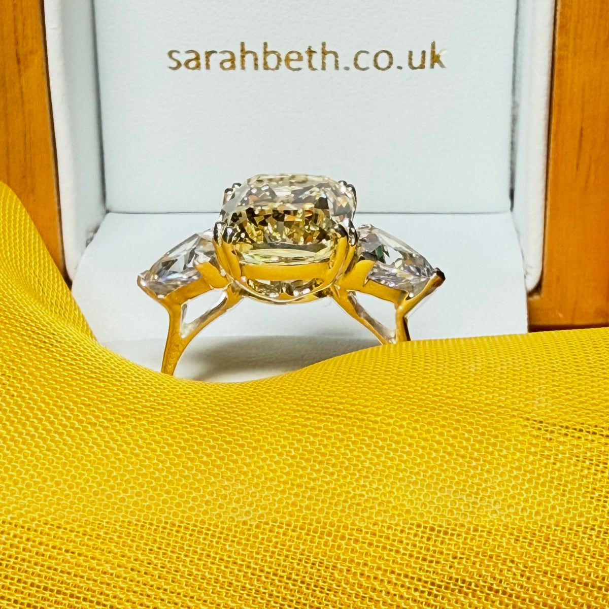 Large yellow lemon coloured cocktail ring