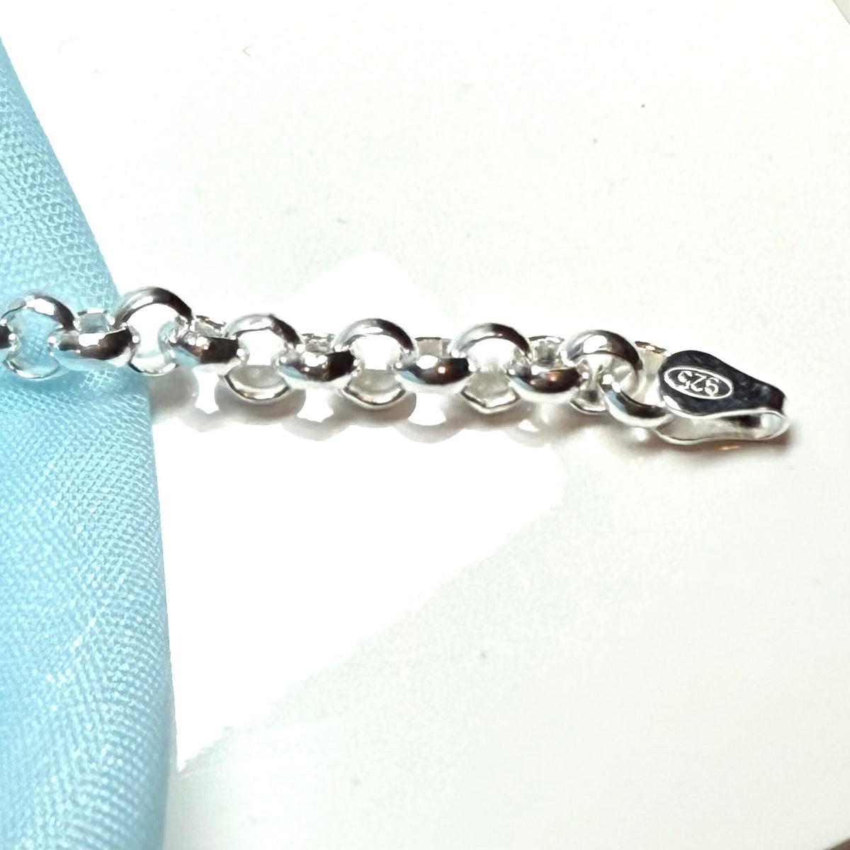 Men's solid sterling silver round belcher bracelet