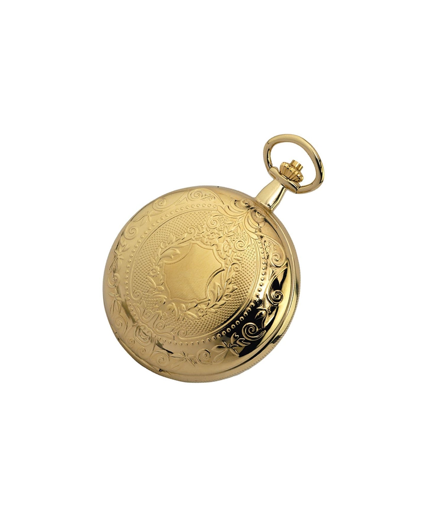 Mechanical Gold Plated Full Hunter Pocket Watch With Chain