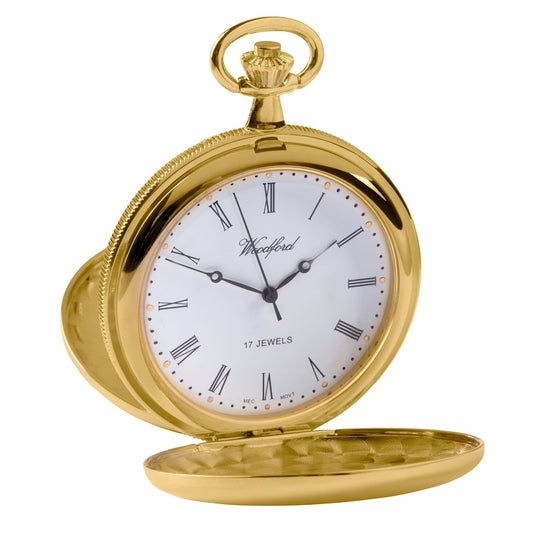 Mechanical Gold Plated Polished Pocket Watch With Chain
